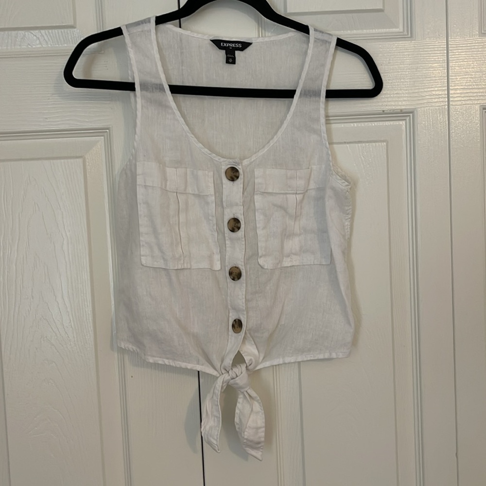 Express Tie-front Tank - White